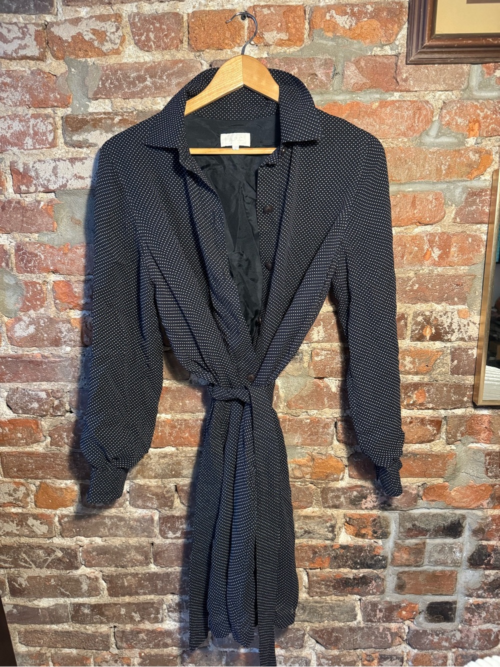 A.P.C. Paris Belted Polka Dot Dress 100% Silk
